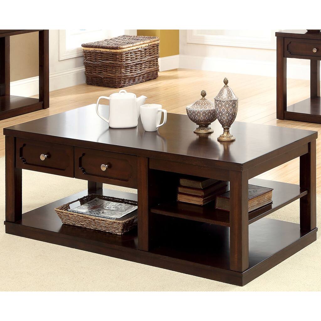 Furniture of America Desiree Brown Cherry Coffee Table