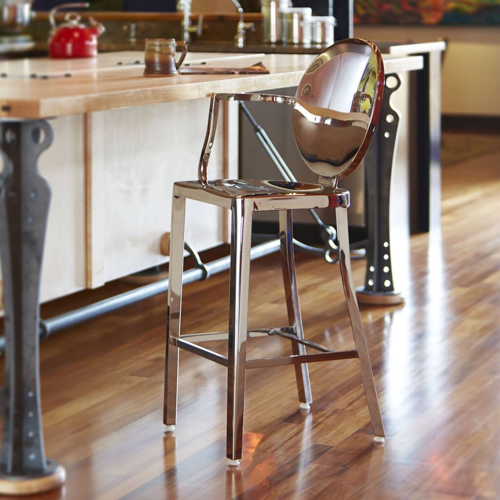 FirsTime & Co. Dalton Home Indoor Chair Collection Polished Round Back Counter Stool with Right Arm