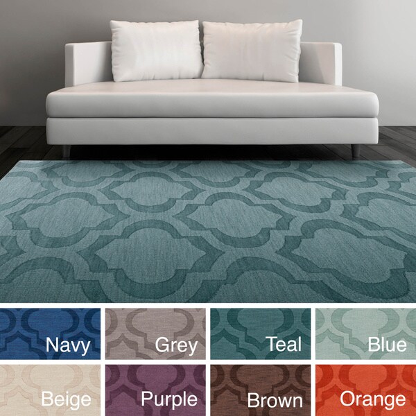Hand-Woven Ali Tone-on-Tone Moroccan Trellis Wool Rug - 8' x 10'