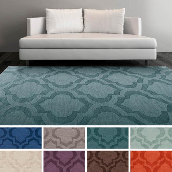 Hand-Woven Ali Tone-on-Tone Moroccan Trellis Wool Rug
