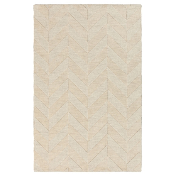 Hand-Woven Ann Tone-on-Tone Zig-Zag Wool Rug - 8' x 10'