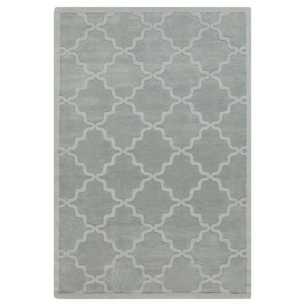 Copper Grove Glacier Hand-woven Tone-on-Tone Lattice Wool Rug - 8' x 10'