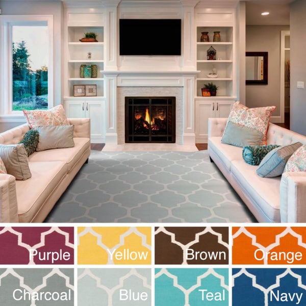 Hand-Woven Nicole Lattice Cotton Rug - 9' x 12'