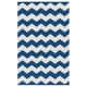 preview thumbnail 3 of 33, Hand-Woven Macy Chevron Cotton Rug - 9' x 12' Navy