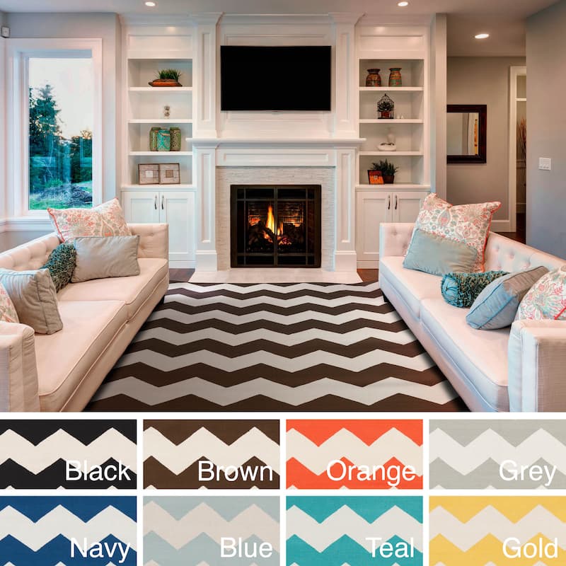 Hand-Woven Macy Chevron Cotton Rug