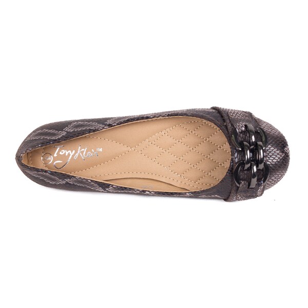 faux snakeskin flats