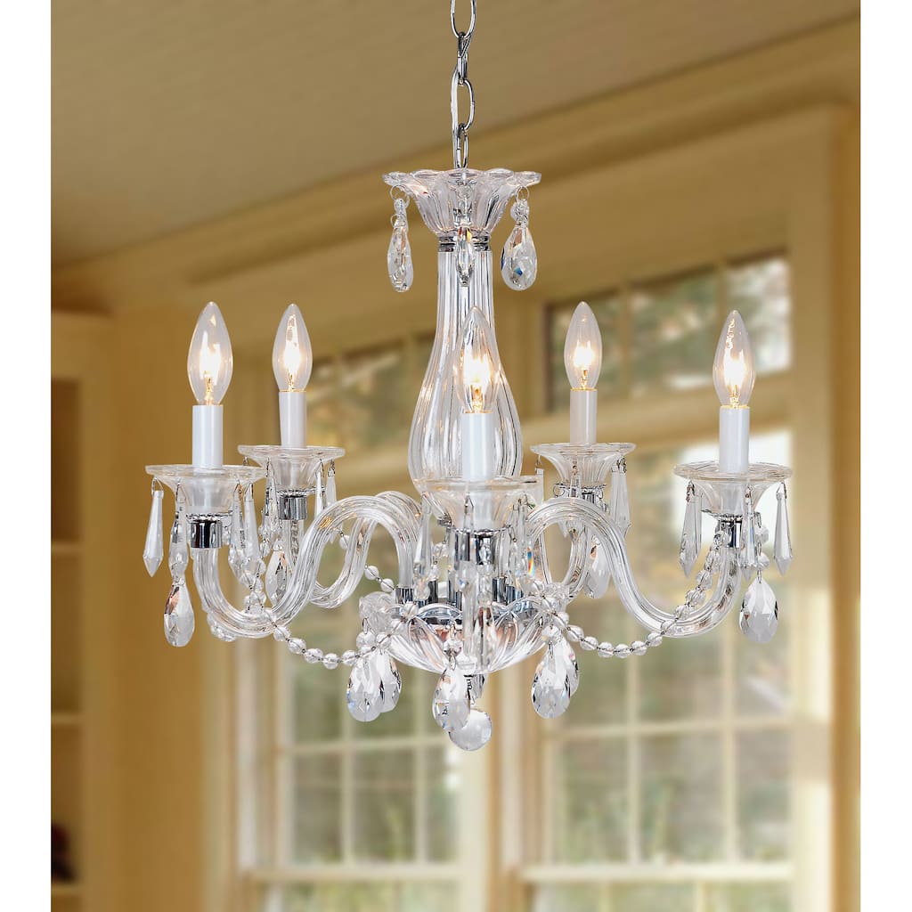 Bettina 5-light Chrome Crystal Candle Chandelier
