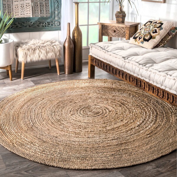 Havenside Home La Jolla Braided Round Jute Area Rug (4') - 4'