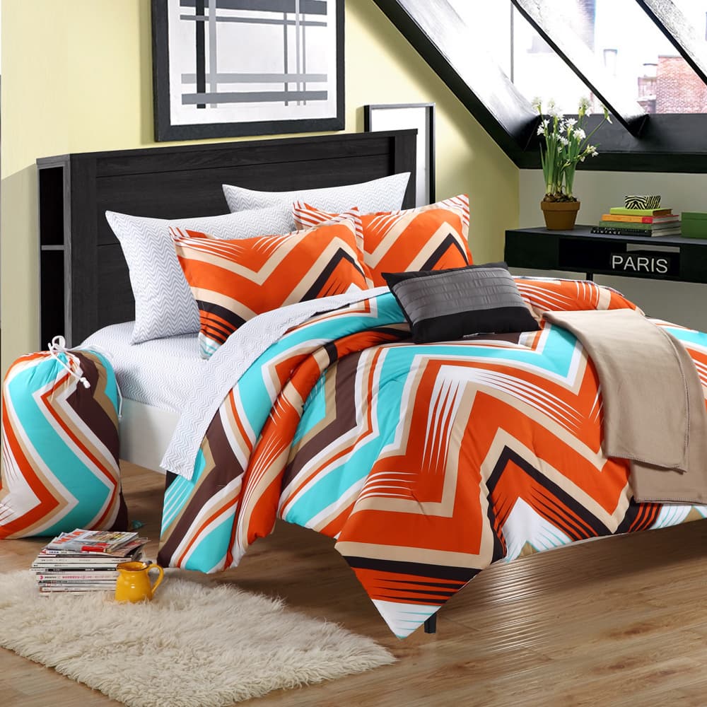 Chic Home Ziggy Zag Peach 9-piece Dorm Room Bedding Set