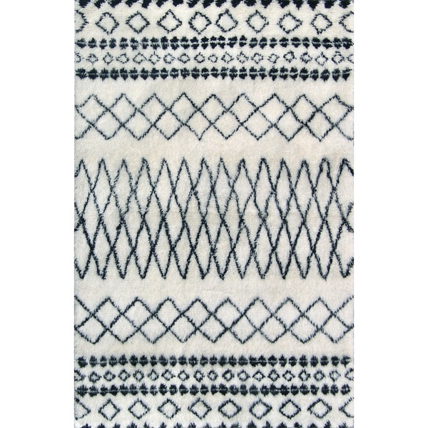 Shop ABC Accents Beni Ourain Moroccan Ivory Wool Area Rug 5'4" x 7'7