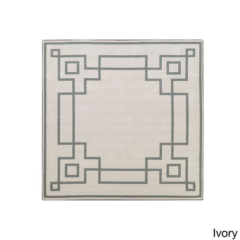 Livabliss Odette Greek Key Border Indoor/ Outdoor Area Rug