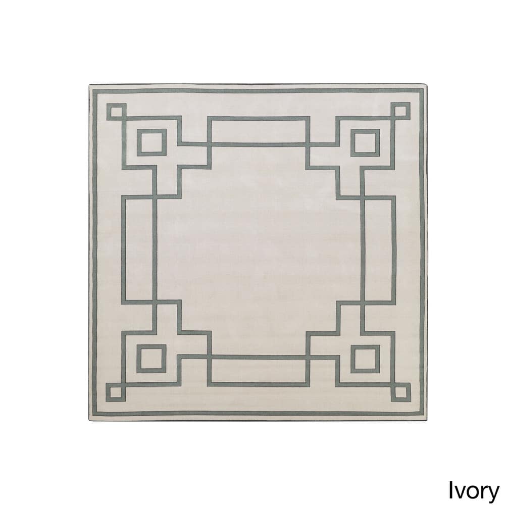 Livabliss Odette Greek Key Border Indoor/ Outdoor Area Rug