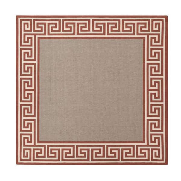 Annette Greek Key Border Indoor/Outdoor Area Rug