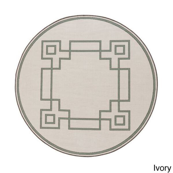 Livabliss Odette Greek Key Border Indoor/ Outdoor Area Rug
