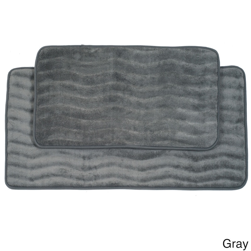 Windsor Home Soft Memory Foam Bath Mat 2-piece Set - Grey