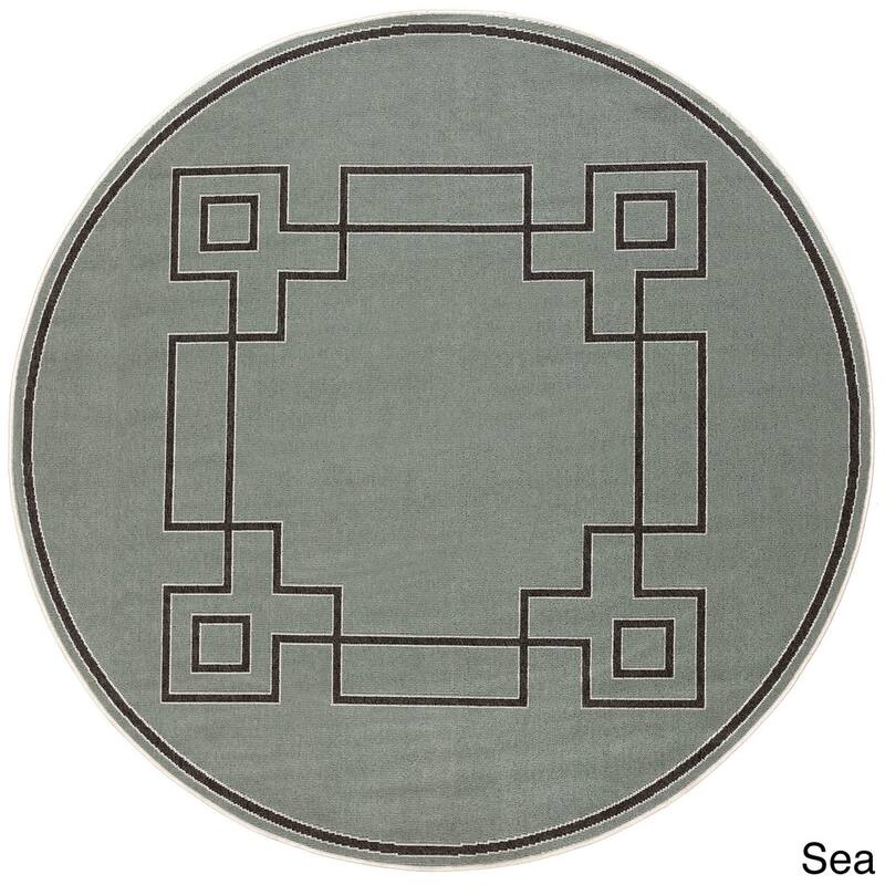 Livabliss Odette Greek Key Border Indoor/ Outdoor Area Rug