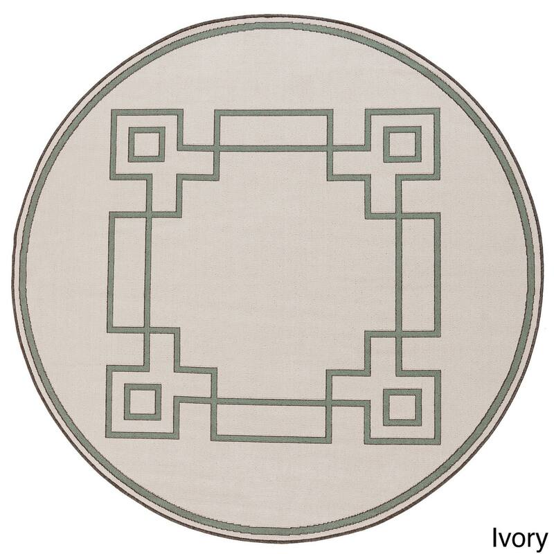 Livabliss Odette Greek Key Border Indoor/ Outdoor Area Rug