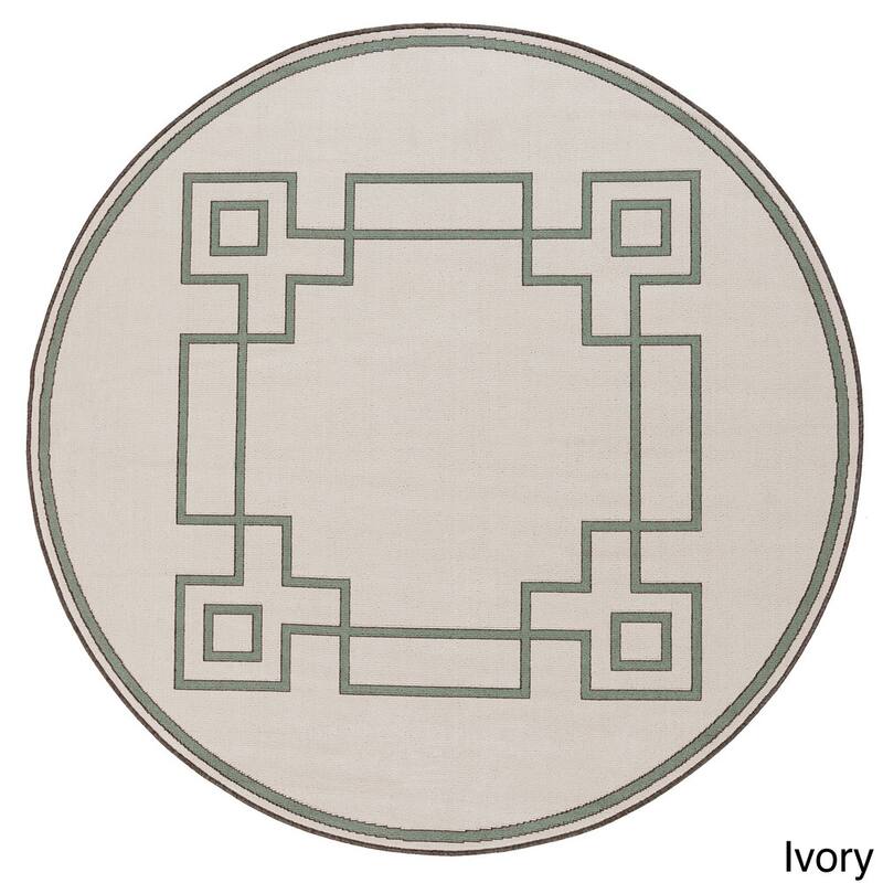 Livabliss Odette Greek Key Border Indoor/ Outdoor Area Rug