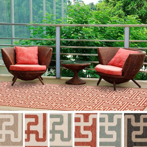 Shop Nikki Contemporary Geometric Indoor/Outdoor Area Rug 2'3 x 7'9 On Sale Free Shipping