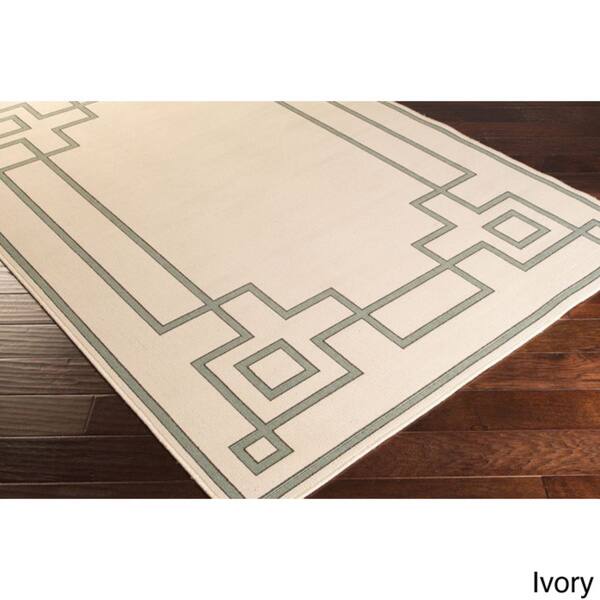 Livabliss Odette Greek Key Border Indoor/ Outdoor Area Rug