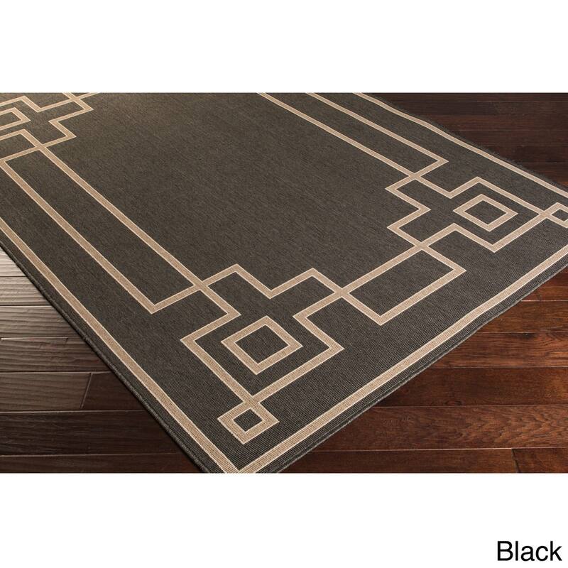 Livabliss Odette Greek Key Border Indoor/ Outdoor Area Rug