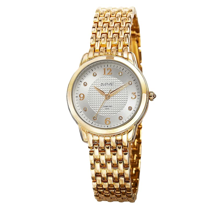 August Steiner Women's Diamond-Accented Swiss Quartz Bracelet Watch