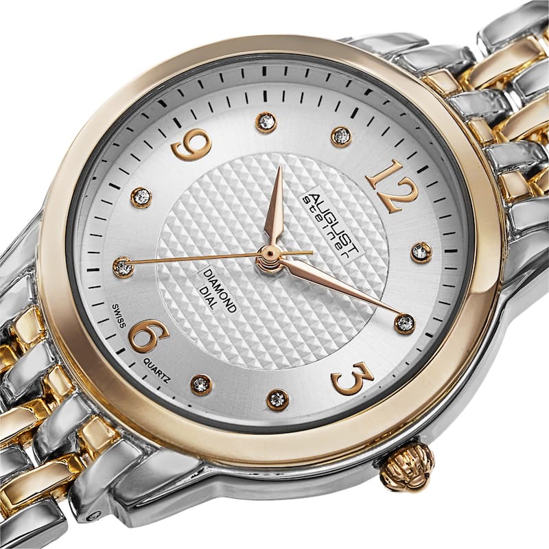 August Steiner Women's Diamond-Accented Swiss Quartz Bracelet Watch