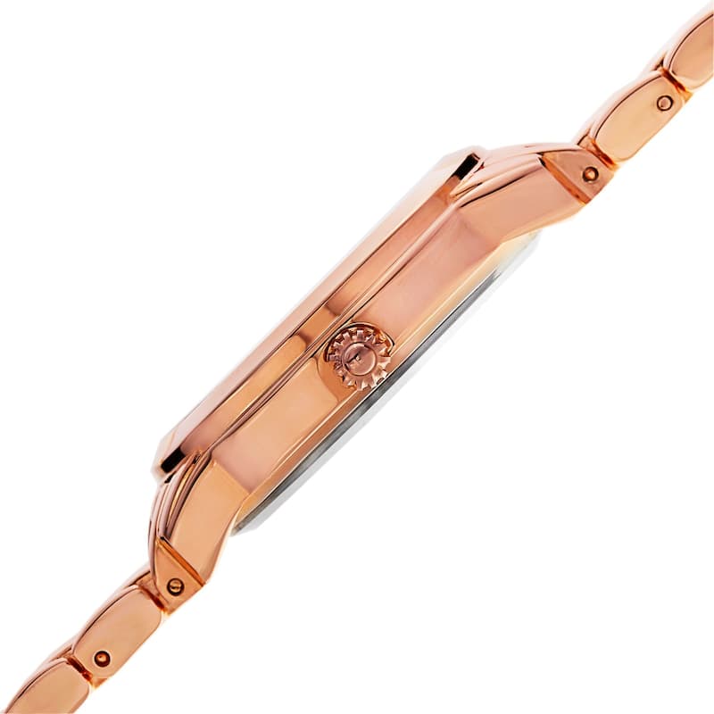 August Steiner Women's Diamond-Accented Swiss Quartz Rose-Tone Bracelet Watch