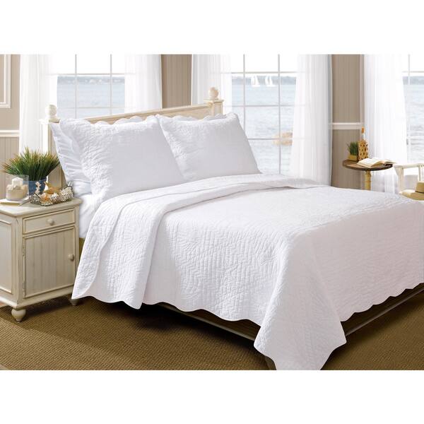 slide 1 of 7, Greenland Home Fashions La Jolla Seashell Pure Cotton 3-piece Quilt Set