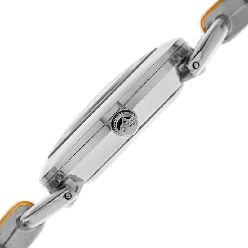 August Steiner Women's Diamond Accented Dial Swiss Quartz Chain-Link Two-Tone Bracelet Watch