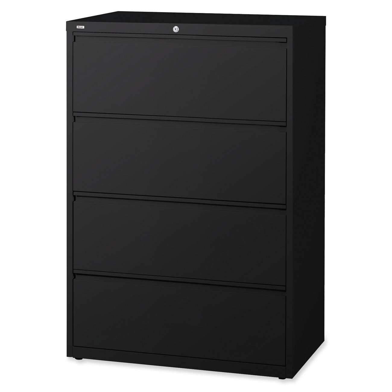 Shop Lorell Llr60552 Black 4 Drawer Lateral Files Free Shipping