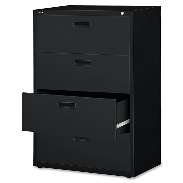 Lorell LLR60560 Black 4-drawer Steel Lateral File
