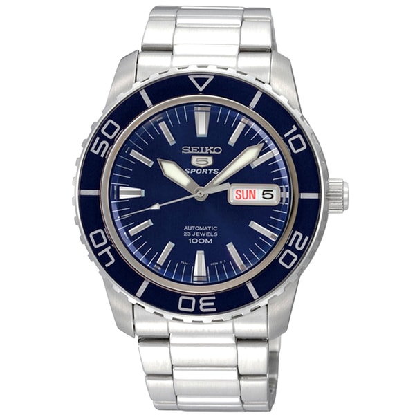 Shop Seiko 5 Men's Sports Blue Watch - Free Shipping Today - Overstock ...