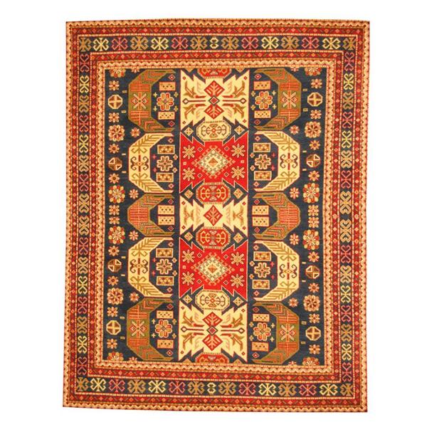 Shop Herat Oriental Indo Handknotted Kazak Navy/ Red Wool Rug (8' x 10