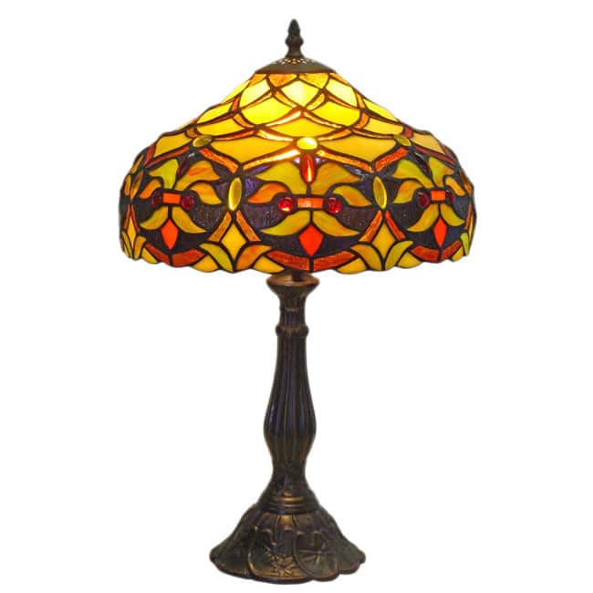 Amora Lighting Tiffany Style Floral Design 19-inch Table Lamp