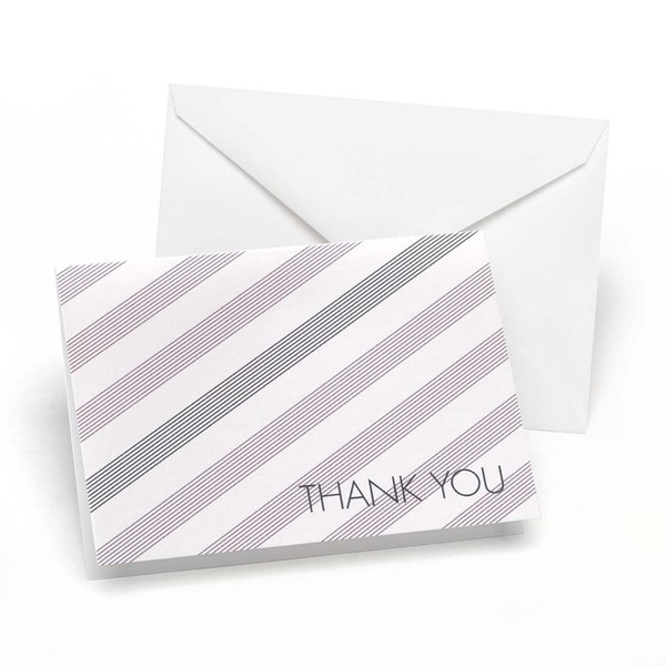 Lavender/ Slate Simple Stripe Thank You Notes   16434269  