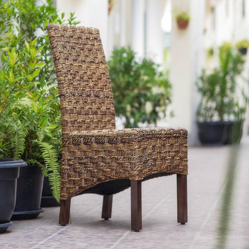 Manila Woven Abaca/Mahogany Dining Chair