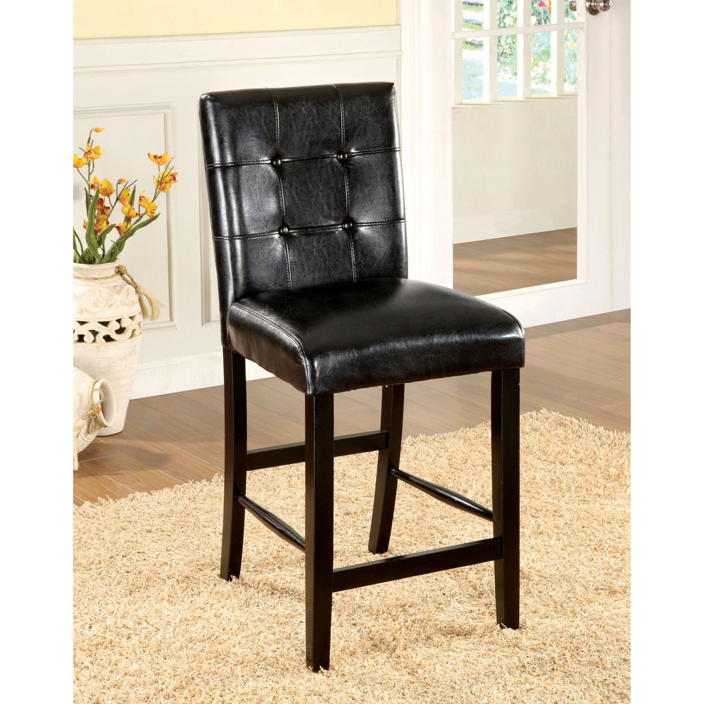 Furniture of America Queh Modern Black Counter Height Chairs Black 18. ...