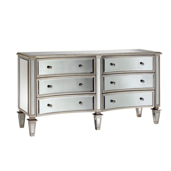 Shop Mirrored Bowfront Sixdrawer Chest Free Shipping Today 9270538