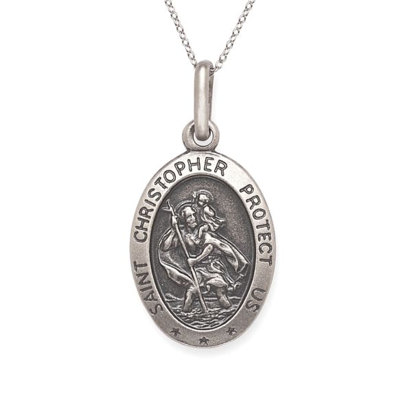 Beautiful Sterling silver 925 sterling Sterling Silver St Christopher Medal Beautiful Sterling silver 925 sterling Sterling Silver St Christopher Medal