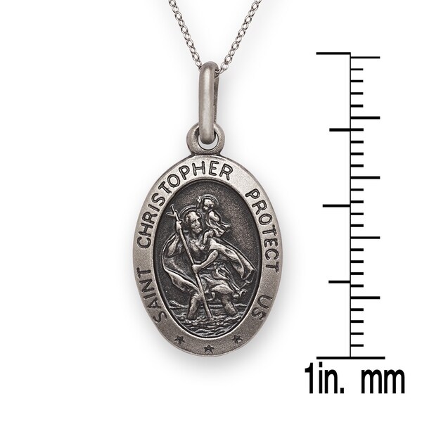 Jude Thaddeus Pendant Medal with 18 inch Chain in Sterling Silver 14.75 mm Round St