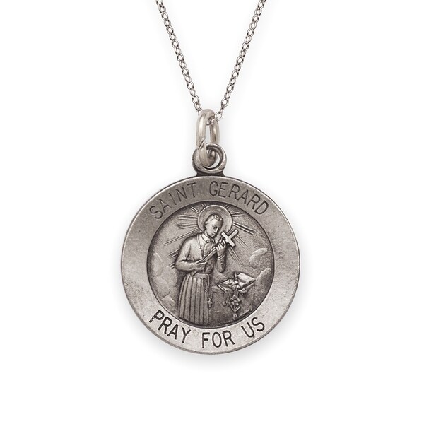Sterling Silver Antiqued Saint Gerard Medal Pendant Free Shipping On