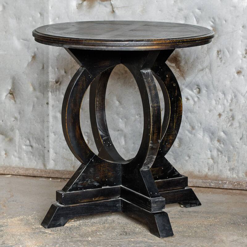 Uttermost Maiva Circle Mahogany Accent Table