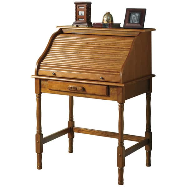 Shop Coaster Company Roll Top Oak Desk Free Shipping Today