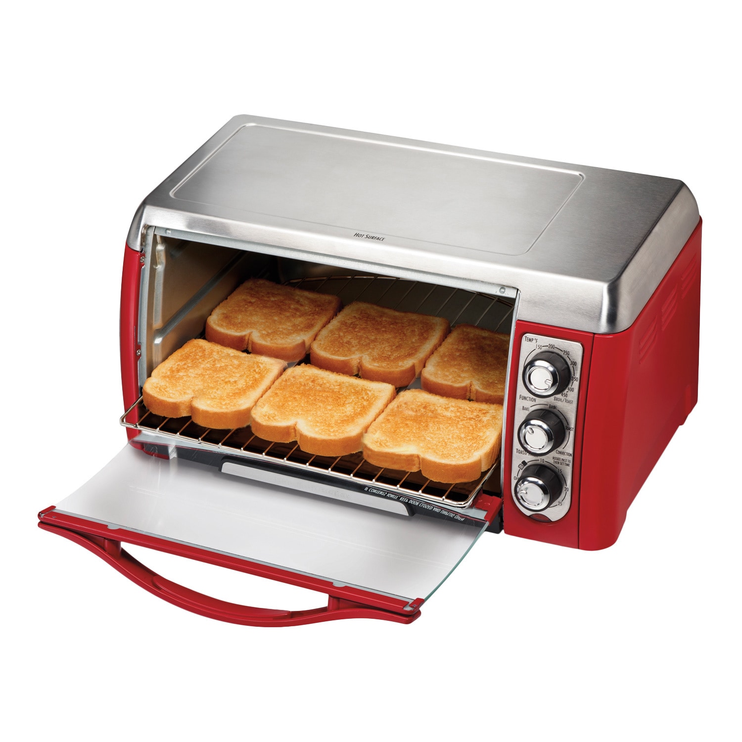 Hamilton Beach 31146 4-Slice Toaster Oven, Red