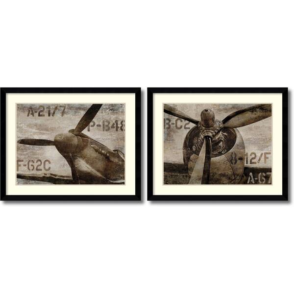 Shop Framed Art Print Vintage Airplane Set Of 2 By Dylan