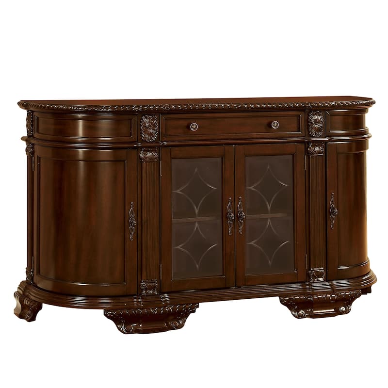Furniture of America Kova Traditional Cherry Solid Wood 6-shelf Server