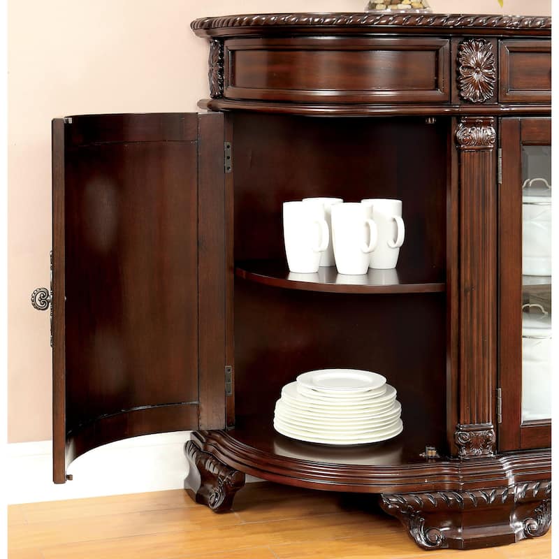 Furniture of America Kova Traditional Cherry Solid Wood 6-shelf Server