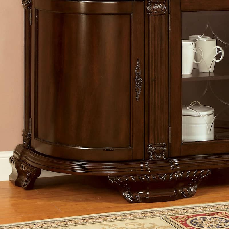Furniture of America Kova Traditional Cherry Solid Wood 6-shelf Server
