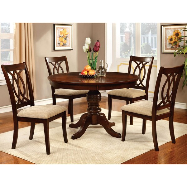 Shop Furniture of America Kova Traditional Cherry 60-inch Dining Table